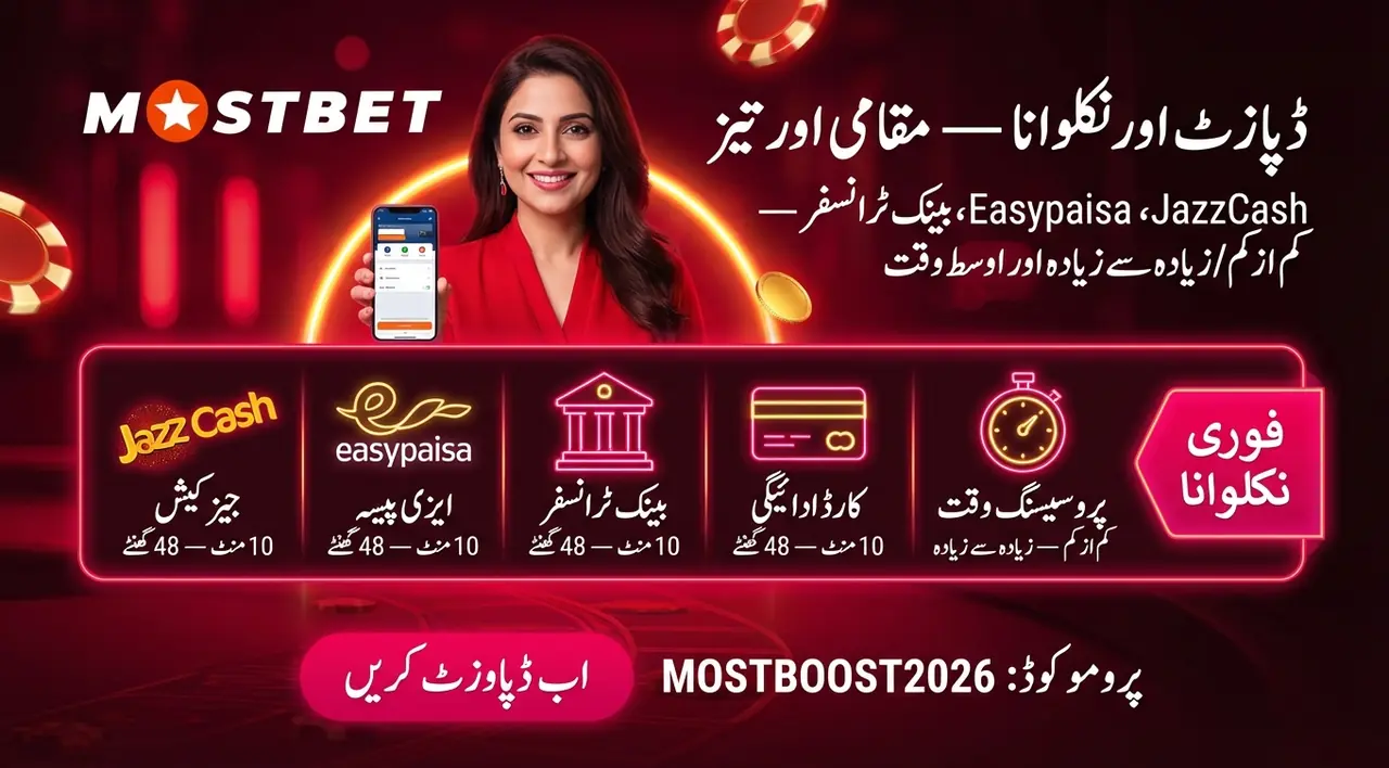 Deposit and withdrawal methods in Pakistan